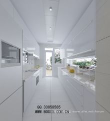 最近用VR做的1套厨房交付房的效果图（日景和夜景）